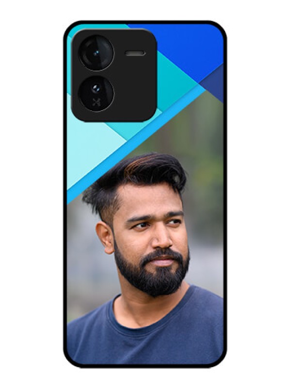 Custom iQOO Z9 5G Custom Glass Phone CaseBlue Pattern Design