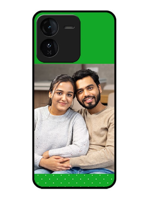 Custom iQOO Z9 5G Custom Glass Phone CaseGreen Pattern Design
