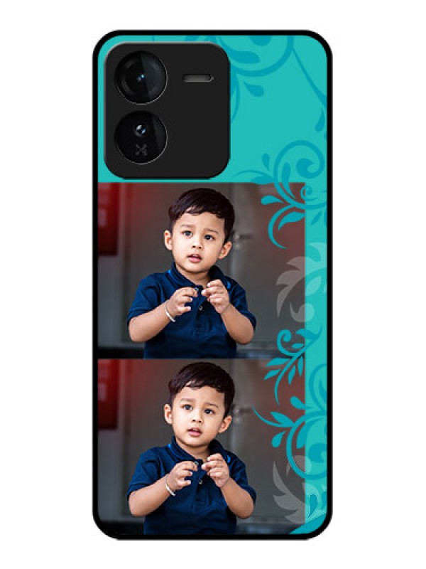 Custom iQOO Z9 5G Custom Glass Phone CaseWith Photo And Green Floral Design