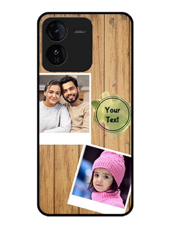 Custom iQOO Z9 5G Custom Glass Phone CaseWooden Texture Design