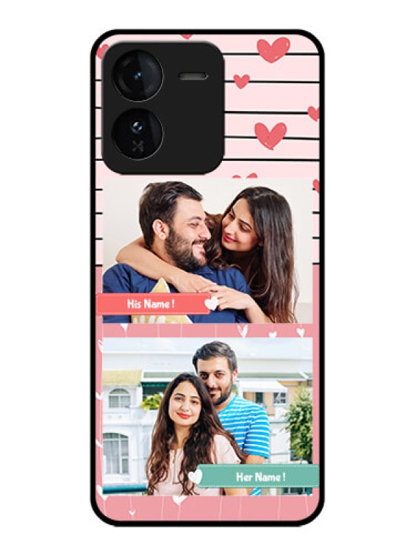 Custom iQOO Z9 5G Custom Glass Phone CasePhoto With Heart Design