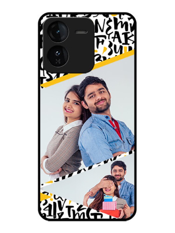 Custom iQOO Z9 5G Custom Glass Phone CaseLetters Pattern Design