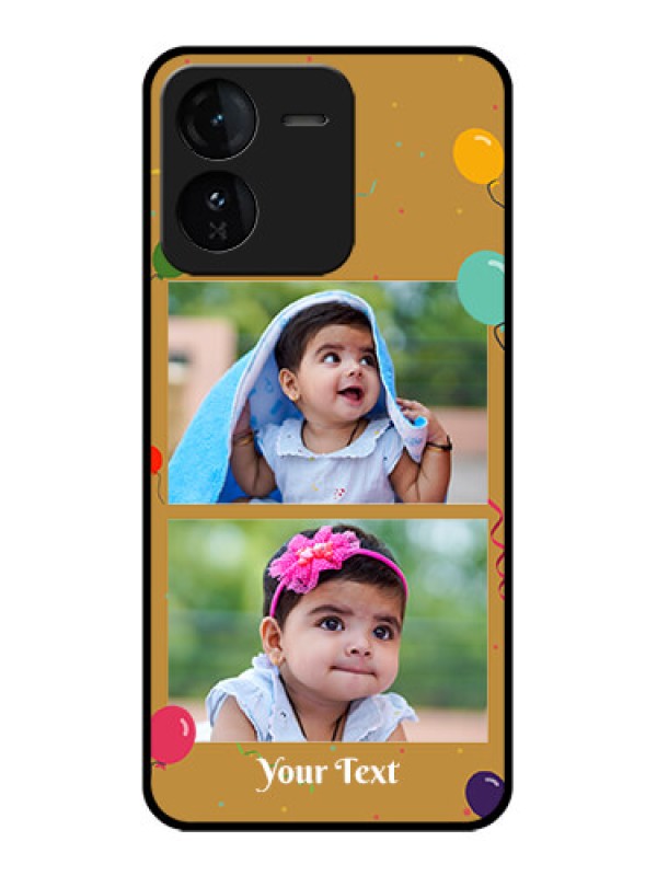 Custom iQOO Z9 5G Custom Glass Phone CaseImage Holder With Birthday Celebrations Design
