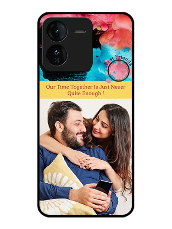 Custom iQOO Z9 5G Custom Glass Phone CaseQuote With Acrylic Painting Design