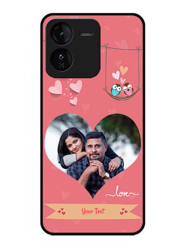 Custom iQOO Z9 5G Custom Glass Phone CasePeach Color Love Design