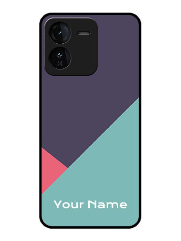 Custom iQOO Z9 5G Custom Glass Phone CaseTri Color Abstract Design