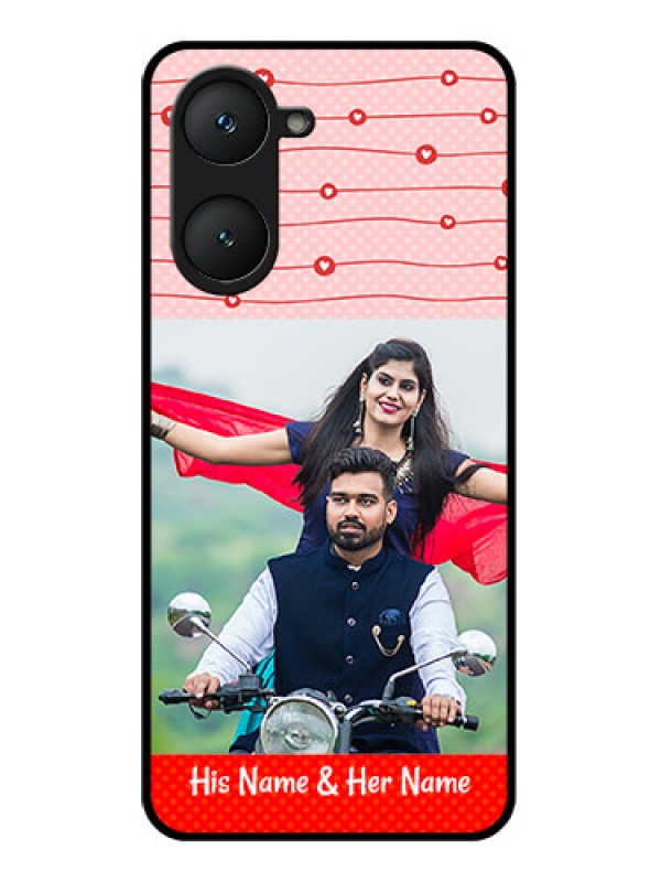 Custom iQOO Z9 Lite 5G Custom Glass Phone Case - Red Pattern Case Design