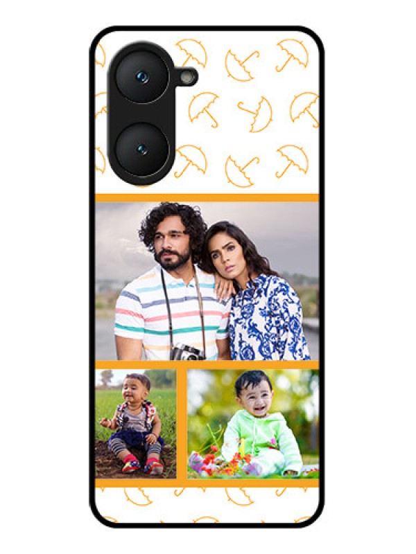 Custom iQOO Z9 Lite 5G Custom Glass Phone Case - Yellow Pattern Design