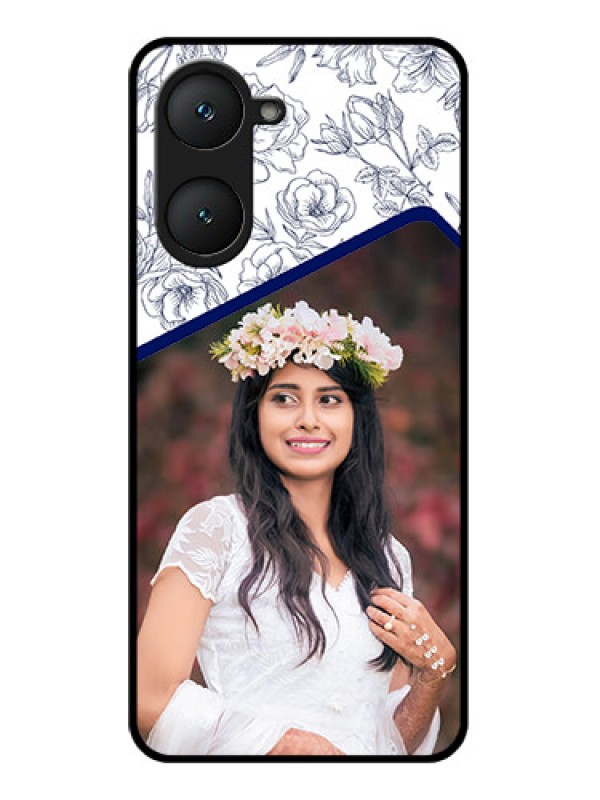 Custom iQOO Z9 Lite 5G Custom Glass Phone Case - Classy Floral Design