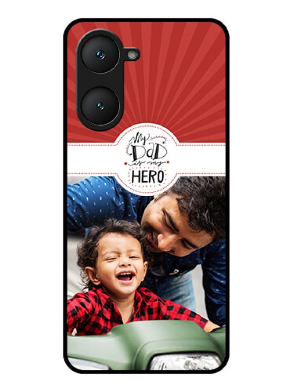 Custom iQOO Z9 Lite 5G Custom Glass Phone Case - My Dad Hero Design