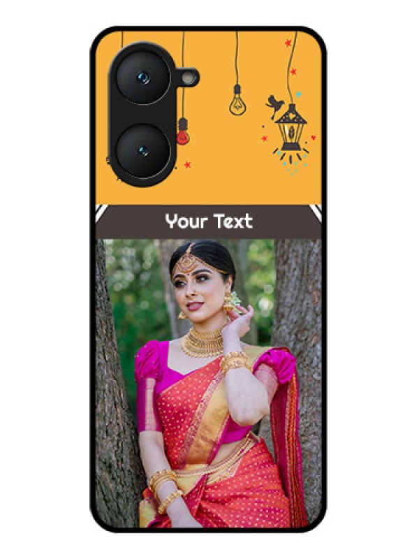 Custom iQOO Z9 Lite 5G Custom Glass Phone Case - With Family Picture And Icons