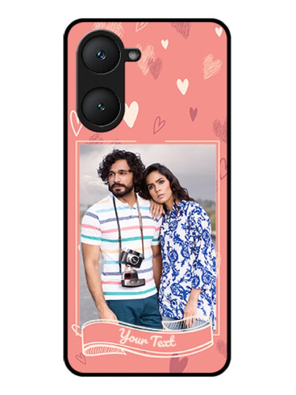 Custom iQOO Z9 Lite 5G Custom Glass Phone Case - Love Doodle Art Design