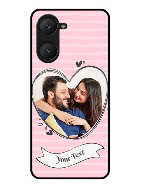 Custom iQOO Z9 Lite 5G Custom Glass Phone Case - Vintage Heart Design