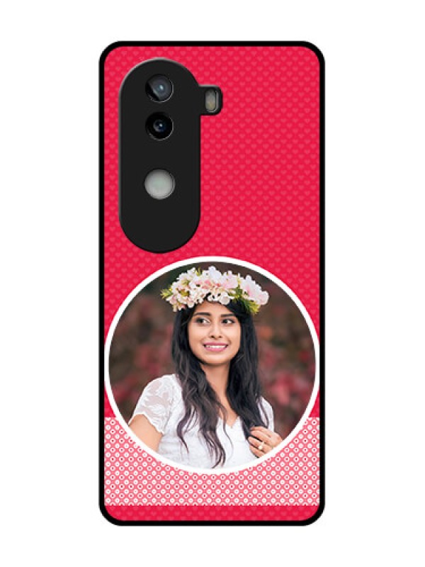 Custom iQOO Z9s 5G Custom Glass Phone CasePink Color Pattern Design