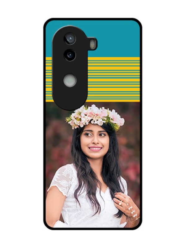 Custom iQOO Z9s 5G Custom Glass Phone CaseYellow and Blue Design