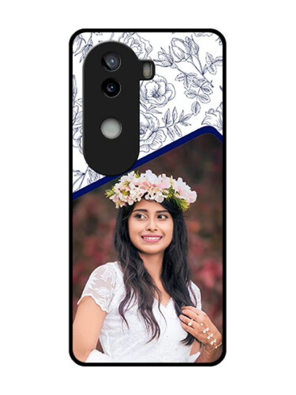 Custom iQOO Z9s 5G Custom Glass Phone CaseClassy Floral Design
