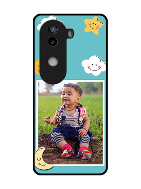 Custom iQOO Z9s 5G Custom Glass Phone CaseSmiley Kids Stars Design