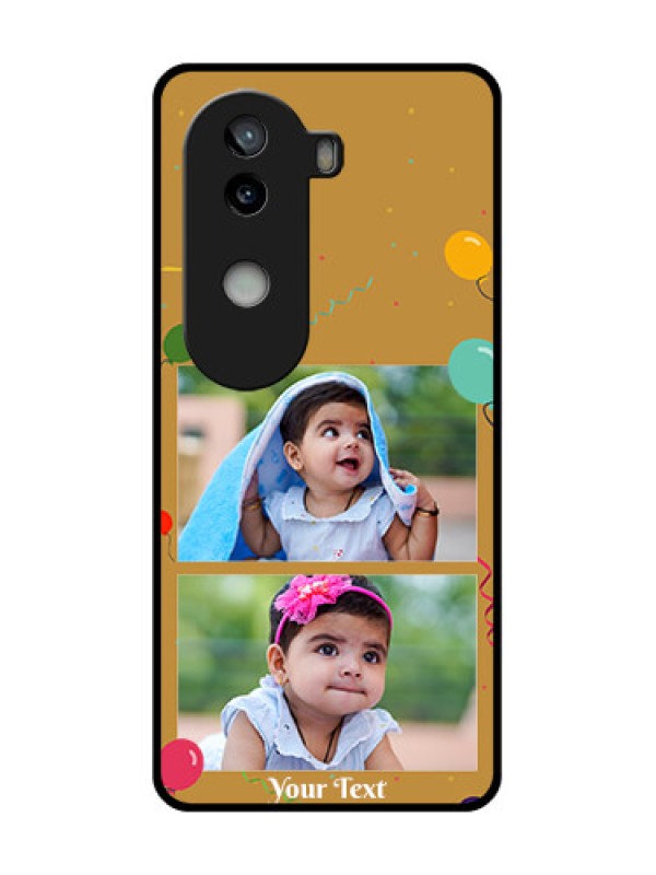 Custom iQOO Z9s 5G Custom Glass Phone CaseImage Holder With Birthday Celebrations Design