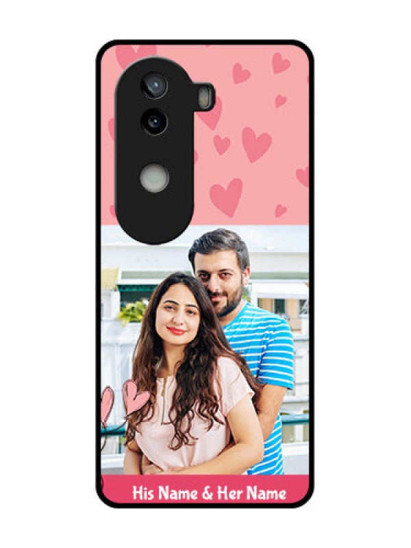 Custom iQOO Z9s 5G Custom Glass Phone CaseLove Design Peach Color