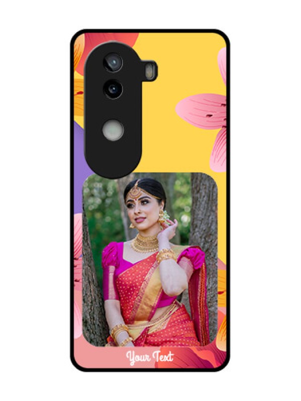 Custom iQOO Z9s 5G Custom Glass Phone Case3 Image With Vintage Floral Design
