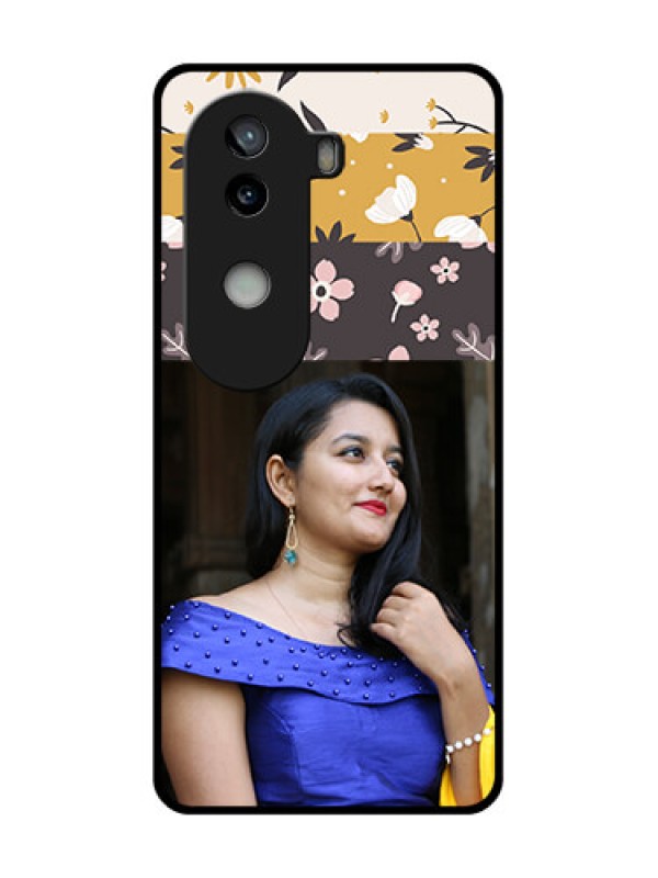 Custom iQOO Z9s 5G Custom Glass Phone CaseStylish Floral Design
