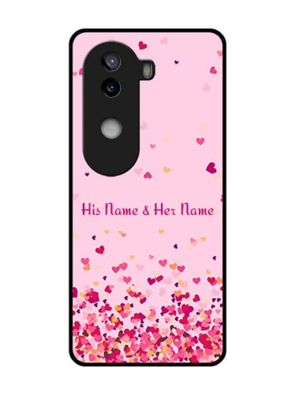 Custom iQOO Z9s 5G Custom Glass Phone CaseFloating Hearts Design