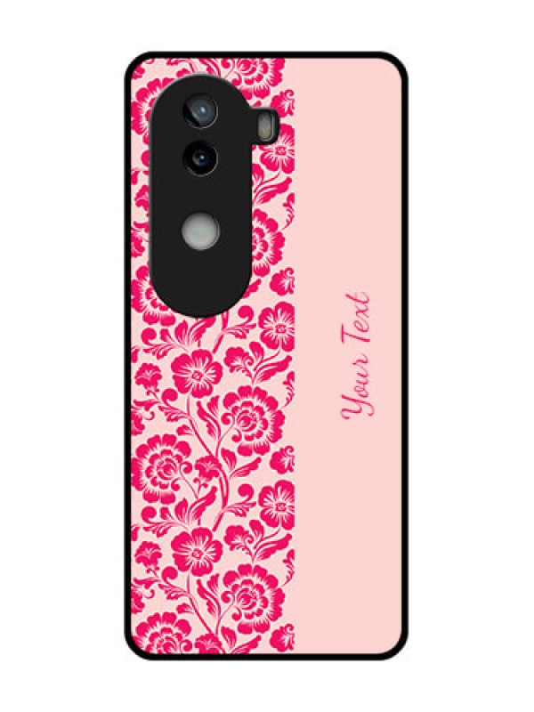 Custom iQOO Z9s 5G Custom Glass Phone CaseAttractive Floral Pattern Design