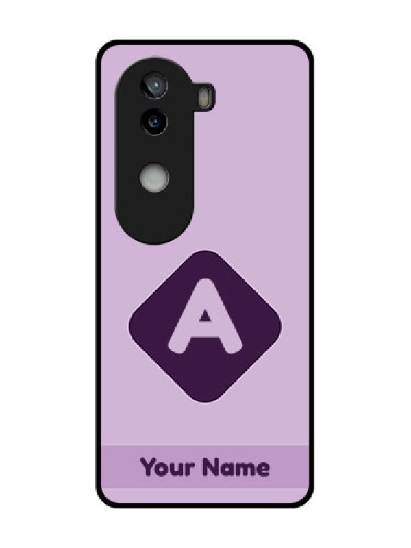 Custom iQOO Z9s 5G Custom Glass Phone CaseCustom Letter In Curved Badge Design
