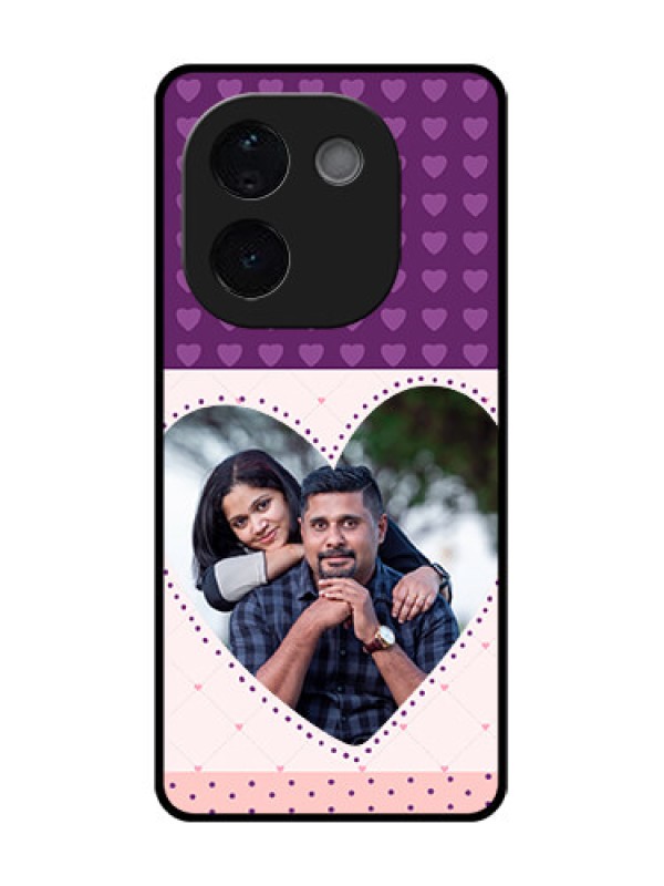 Custom iQOO Z9s Pro 5G Custom Glass Phone CaseViolet Love Dots Design