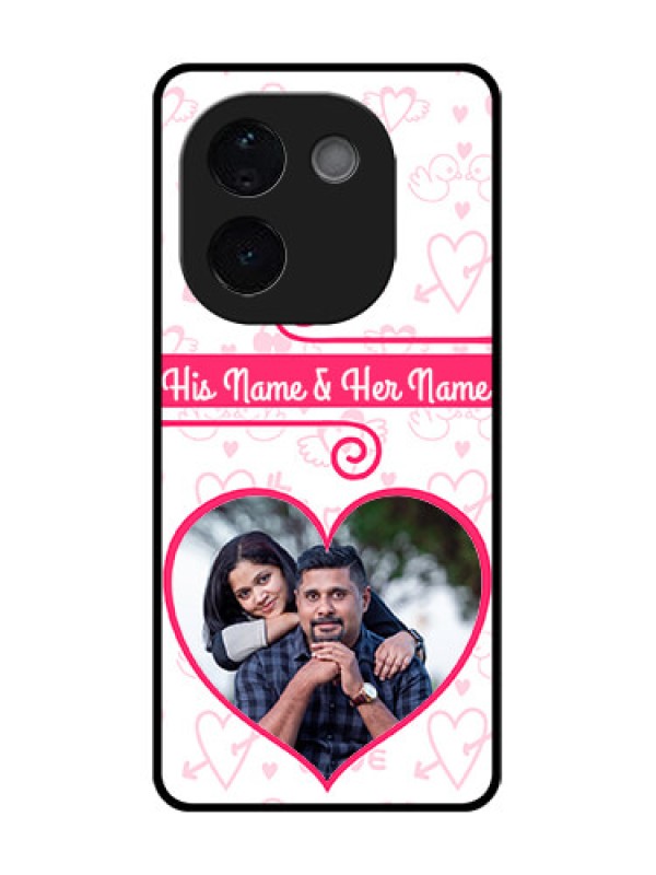 Custom iQOO Z9s Pro 5G Custom Glass Phone CaseHeart Shape Love Design