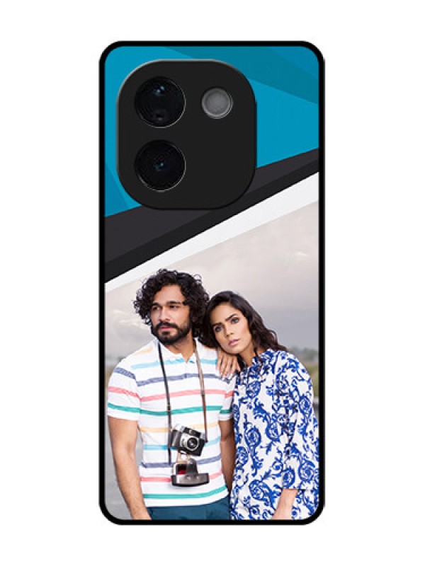 Custom iQOO Z9s Pro 5G Custom Glass Phone CaseSimple Pattern Photo Upload Design
