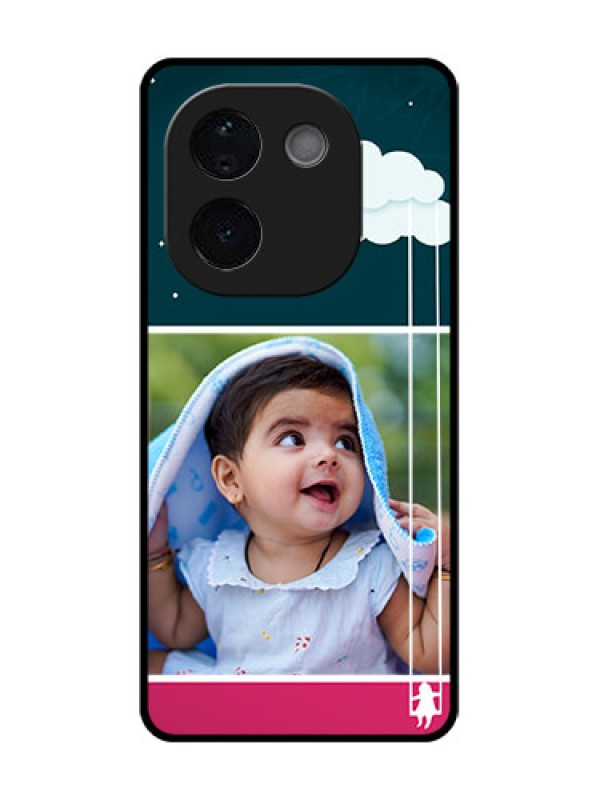 Custom iQOO Z9s Pro 5G Custom Glass Phone CaseCute Girl With Cloud Design