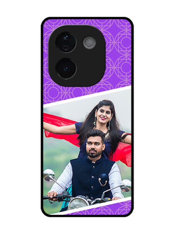 Custom iQOO Z9s Pro 5G Custom Glass Phone CaseViolet Color Pattern Design