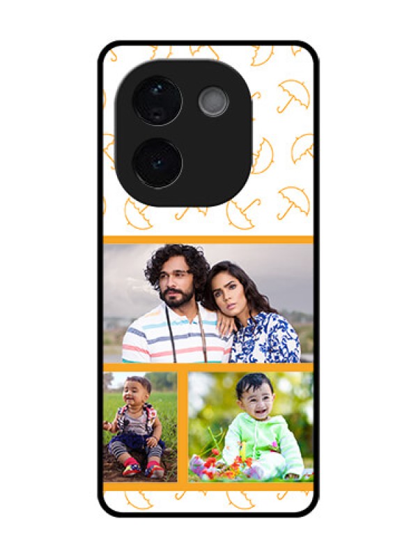 Custom iQOO Z9s Pro 5G Custom Glass Phone CaseYellow Pattern Design