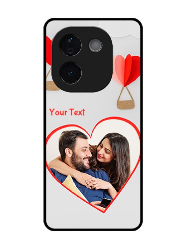 Custom iQOO Z9s Pro 5G Custom Glass Phone CaseParachute Love Design
