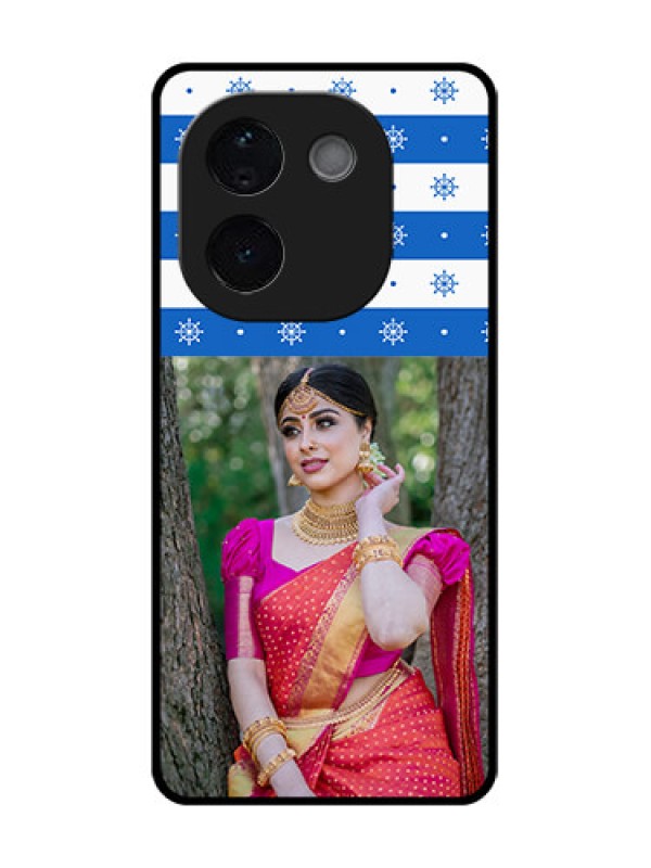 Custom iQOO Z9s Pro 5G Custom Glass Phone CaseSnow Pattern Design