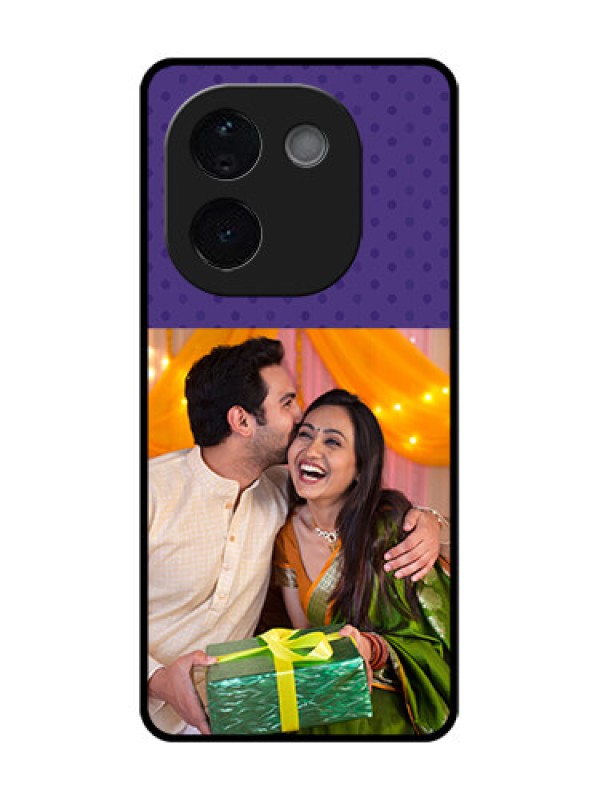 Custom iQOO Z9s Pro 5G Custom Glass Phone CaseViolet Colored Pattern Design