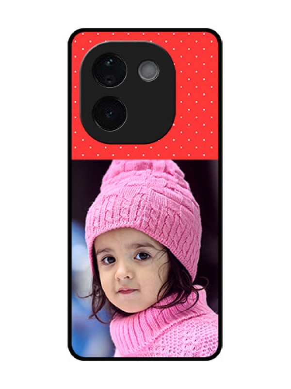 Custom iQOO Z9s Pro 5G Custom Glass Phone CaseRed Pattern Design