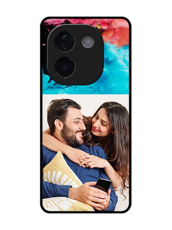 Custom iQOO Z9s Pro 5G Custom Glass Phone CaseQuote With Acrylic Painting Design