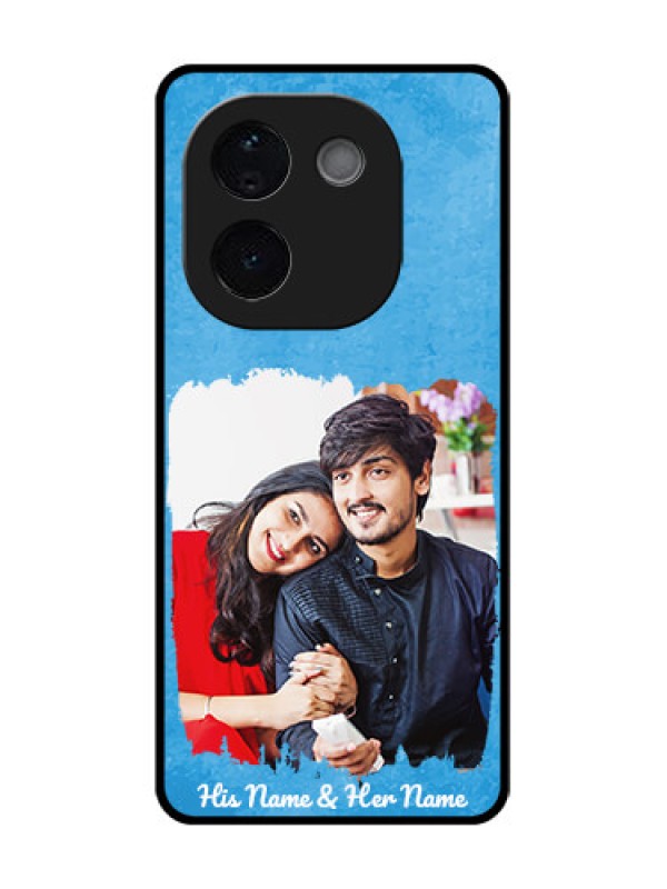Custom iQOO Z9S Pro 5G Custom Glass Phone Case - Blue Color Vintage Design