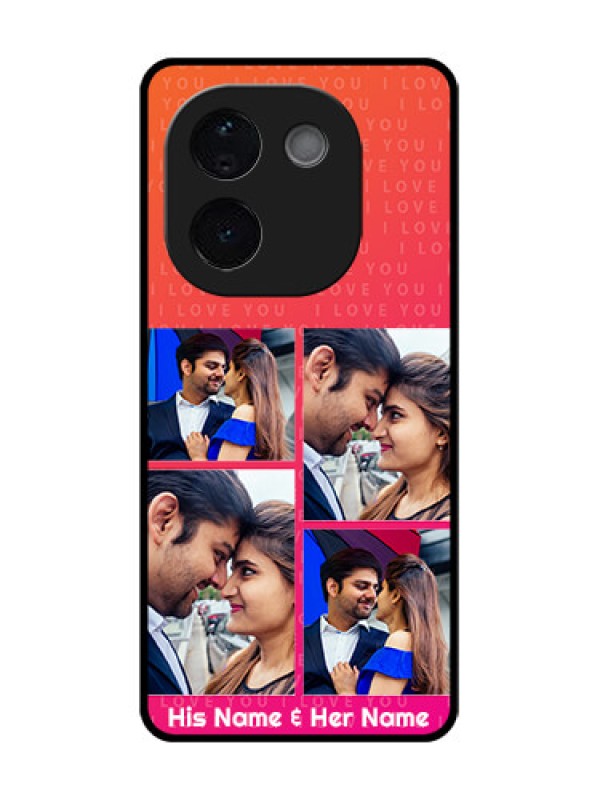 Custom iQOO Z9s Pro 5G Custom Glass Phone CaseI Love You Pink Design