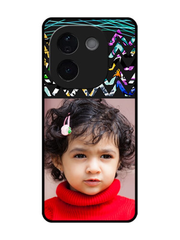 Custom iQOO Z9s Pro 5G Custom Glass Phone CaseNeon Abstract Design