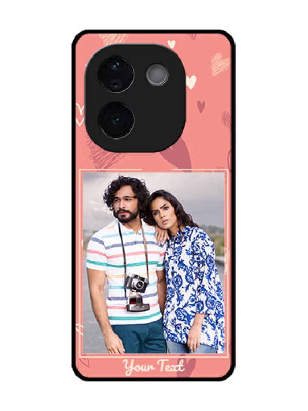 Custom iQOO Z9s Pro 5G Custom Glass Phone CaseLove Doodle Art Design