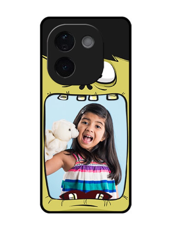 Custom iQOO Z9s Pro 5G Custom Glass Phone CaseCartoon Monster Back Case Design