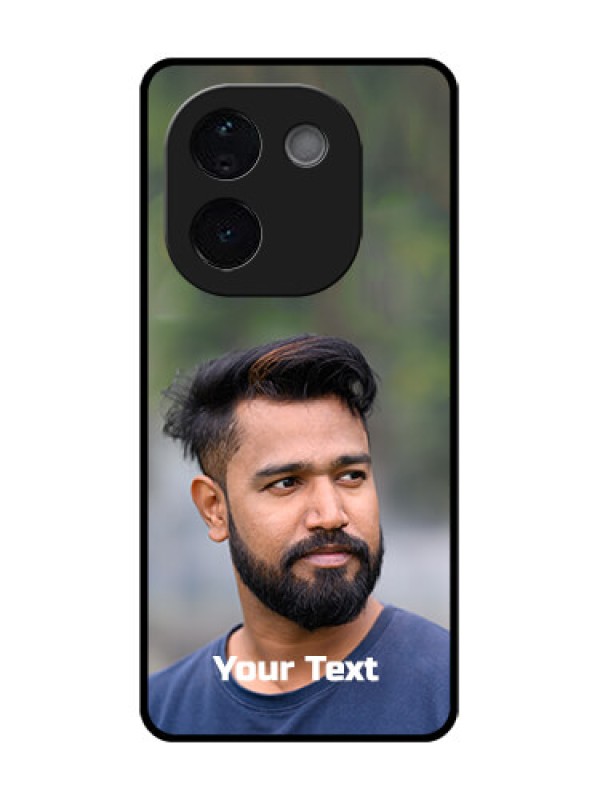 Custom iQOO Z9s Pro 5G Custom Glass Phone CasePhoto With Text Design