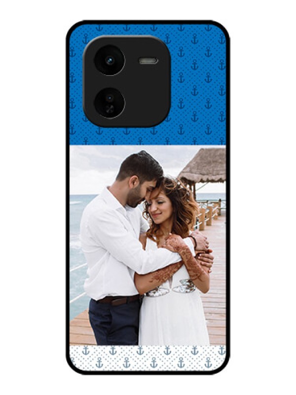 Custom iQOO Z9X 5G Custom Glass Phone CaseBlue Anchors Design
