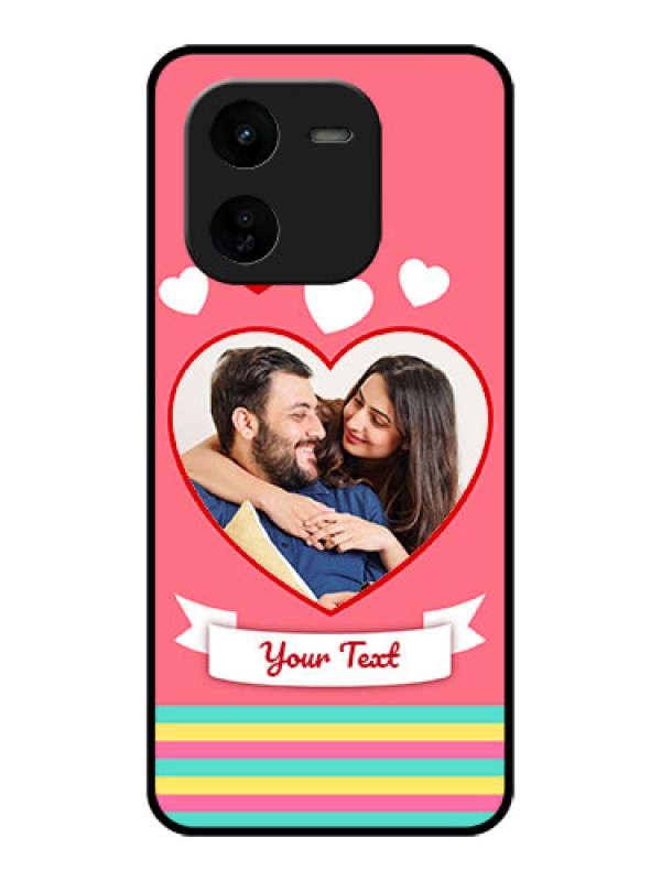 Custom iQOO Z9X 5G Custom Glass Phone CaseLove Shapes Doodle Design