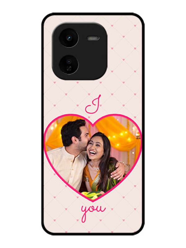 Custom iQOO Z9X 5G Custom Glass Phone CaseHeart Shape Design
