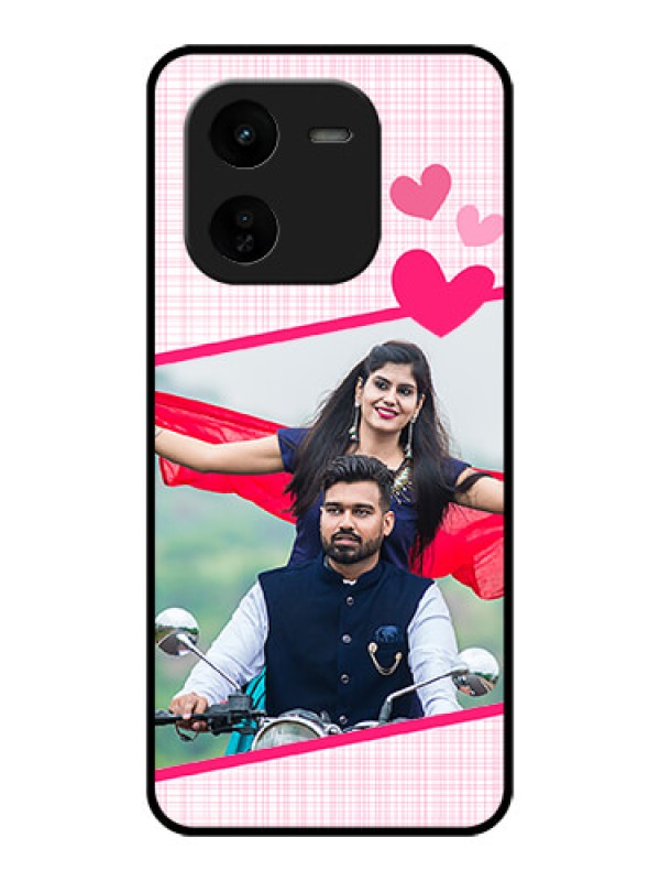 Custom iQOO Z9X 5G Custom Glass Phone CaseLove Shape Heart Design