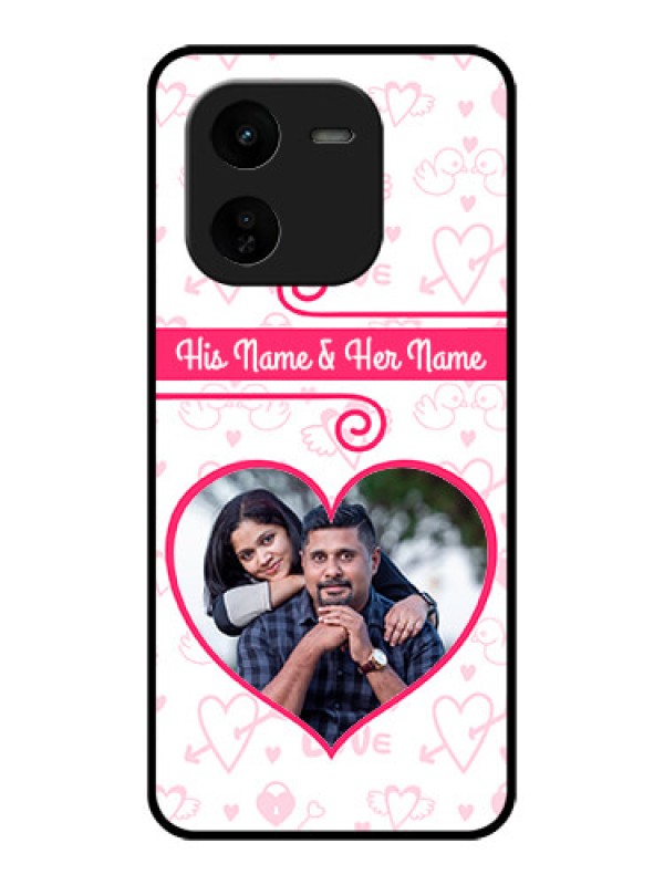 Custom iQOO Z9X 5G Custom Glass Phone CaseHeart Shape Love Design